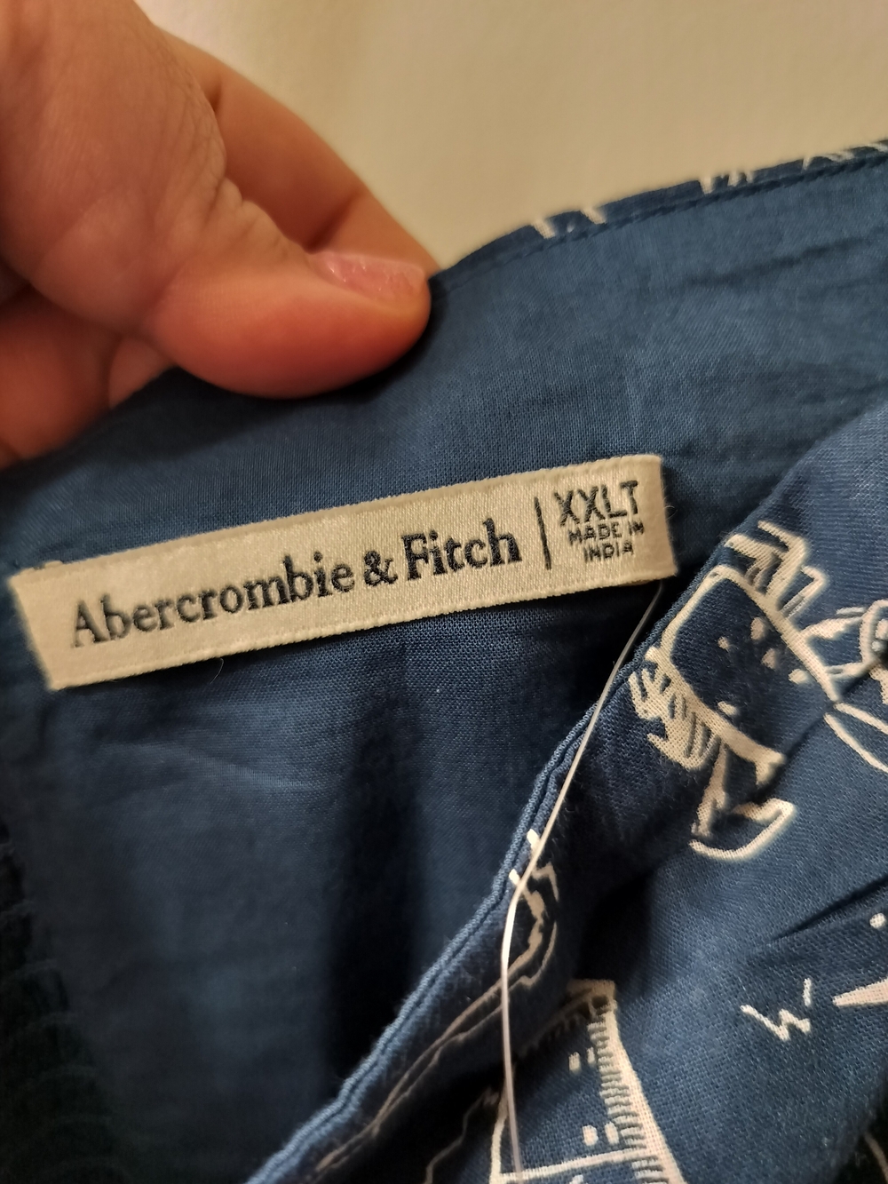 NWT Abercrombie & Fitch Navy and White Nautical Print Dropwaist Sundress - Picture 3 of 6